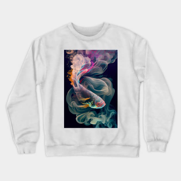 Swirling Silver Fish Crewneck Sweatshirt by Legendary T-Shirts
